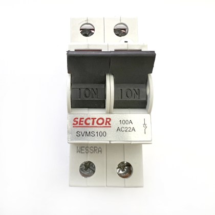 Sector SVMS100 AC22A 100A 100 Amp 2 Double Pole Isolator Main Switch Disconnector
